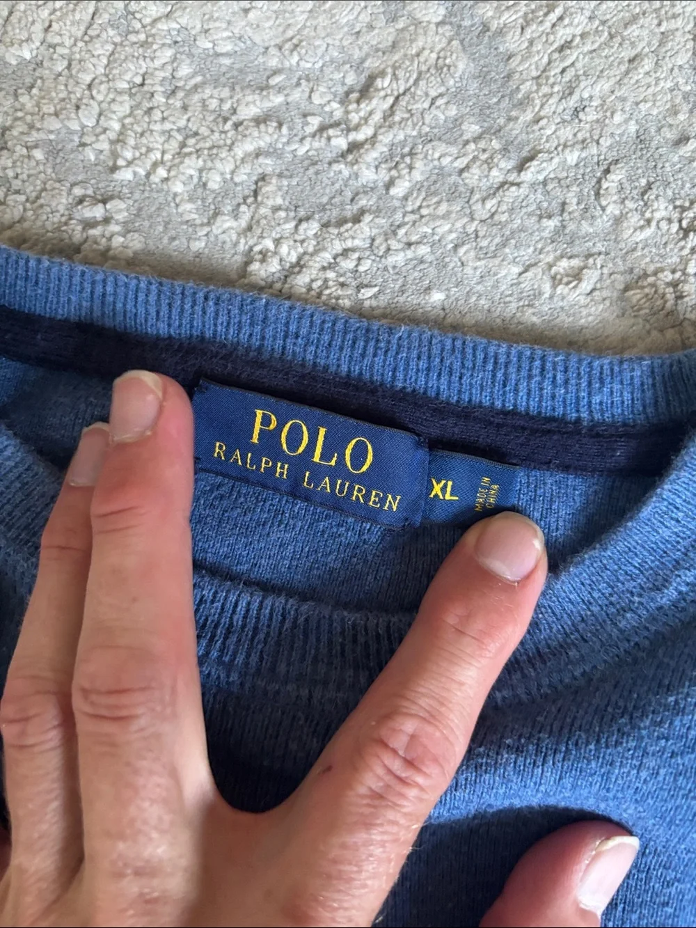 Polo by Ralph Lauren Men's Royal Blue Crewneck Sweater